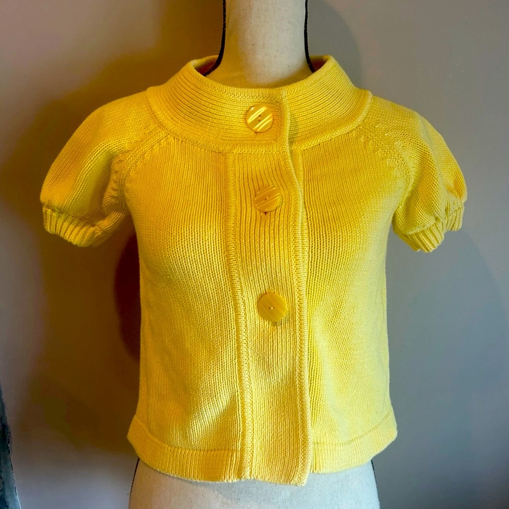LOFT Butter Yellow short-sleeved Spring Cardigan 🧈🌽🌼🐣 💛
